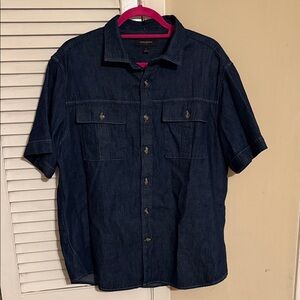 Banana Republic Women's Dark Blue Denim Button-Down Shirt